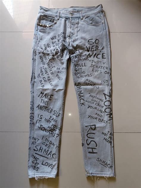 gucci scribble jeans replica